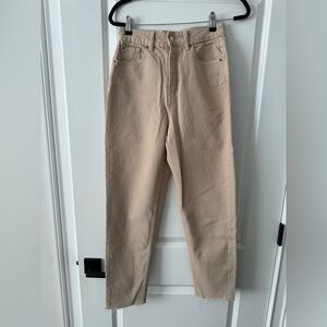 Zara Women's High Rise Beige Jeans